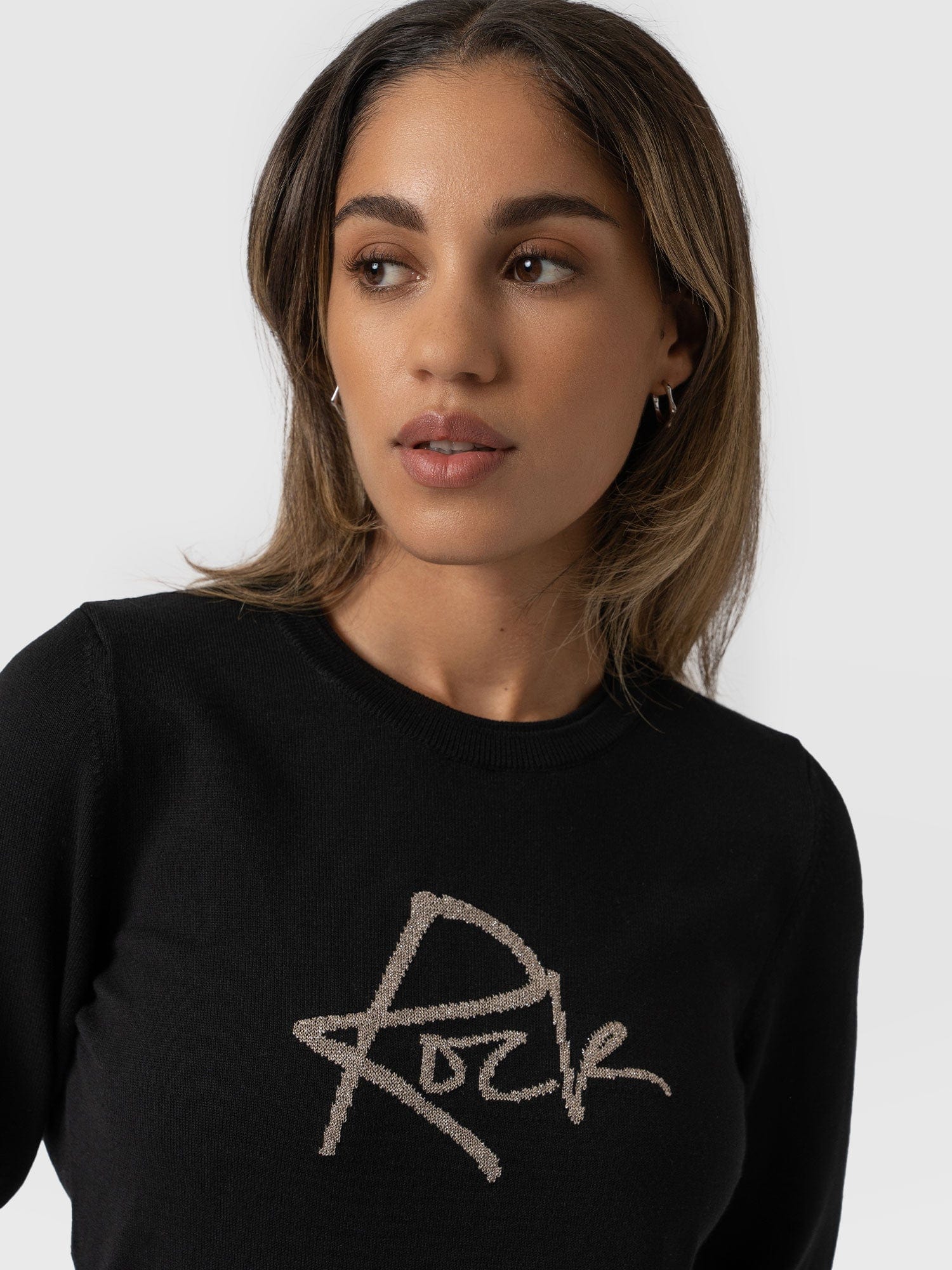 Rock Intarsia Jumper Black - Women's Jumper | Saint + Sofia® EU